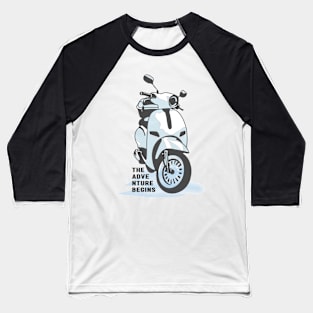 A Hand-Drawn Scooter Vespa Illustration Art Baseball T-Shirt